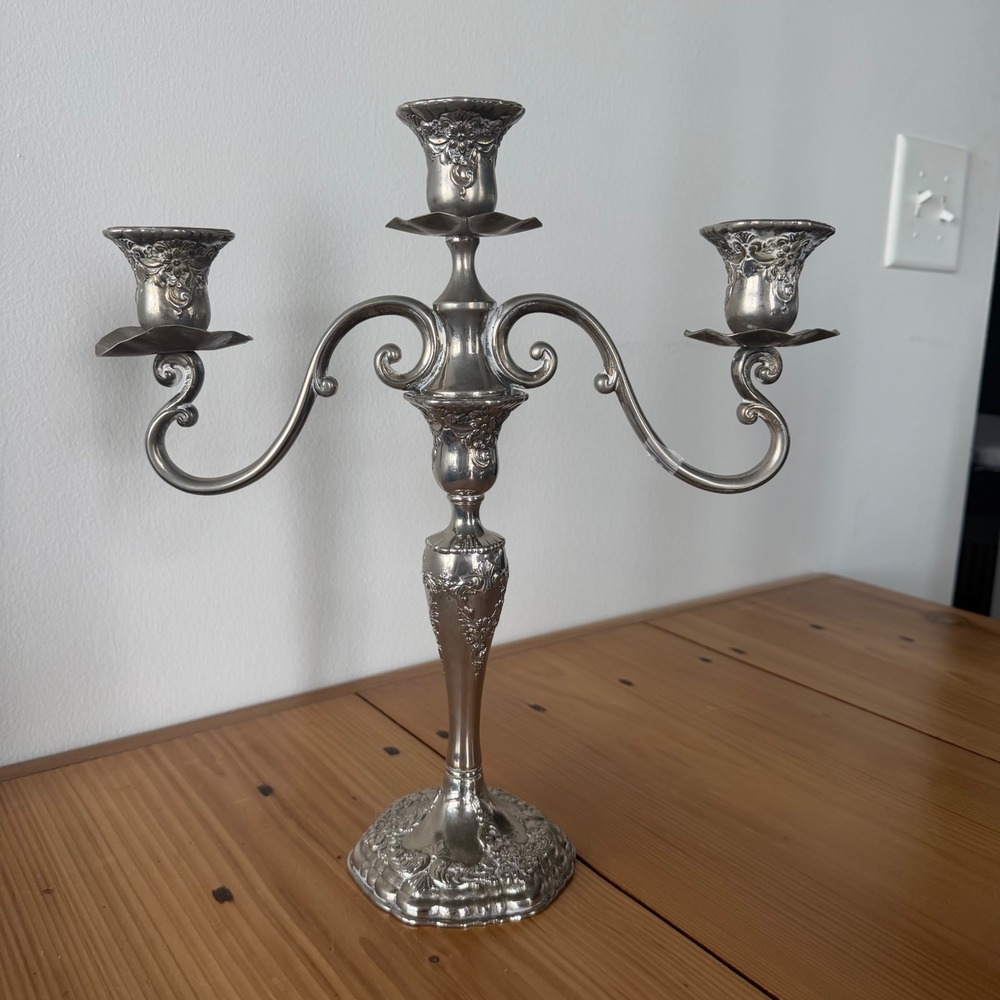 Vintage Antique Silver-Plated Victorian Style‎ Candelabra